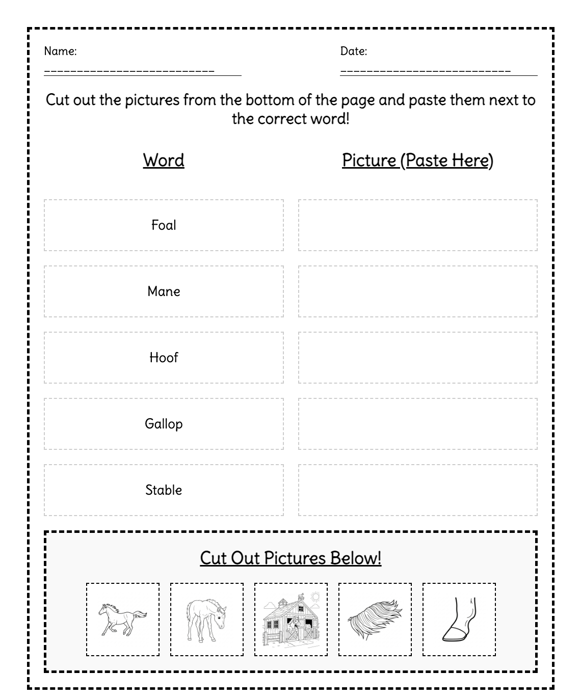 Cut & Paste Activities