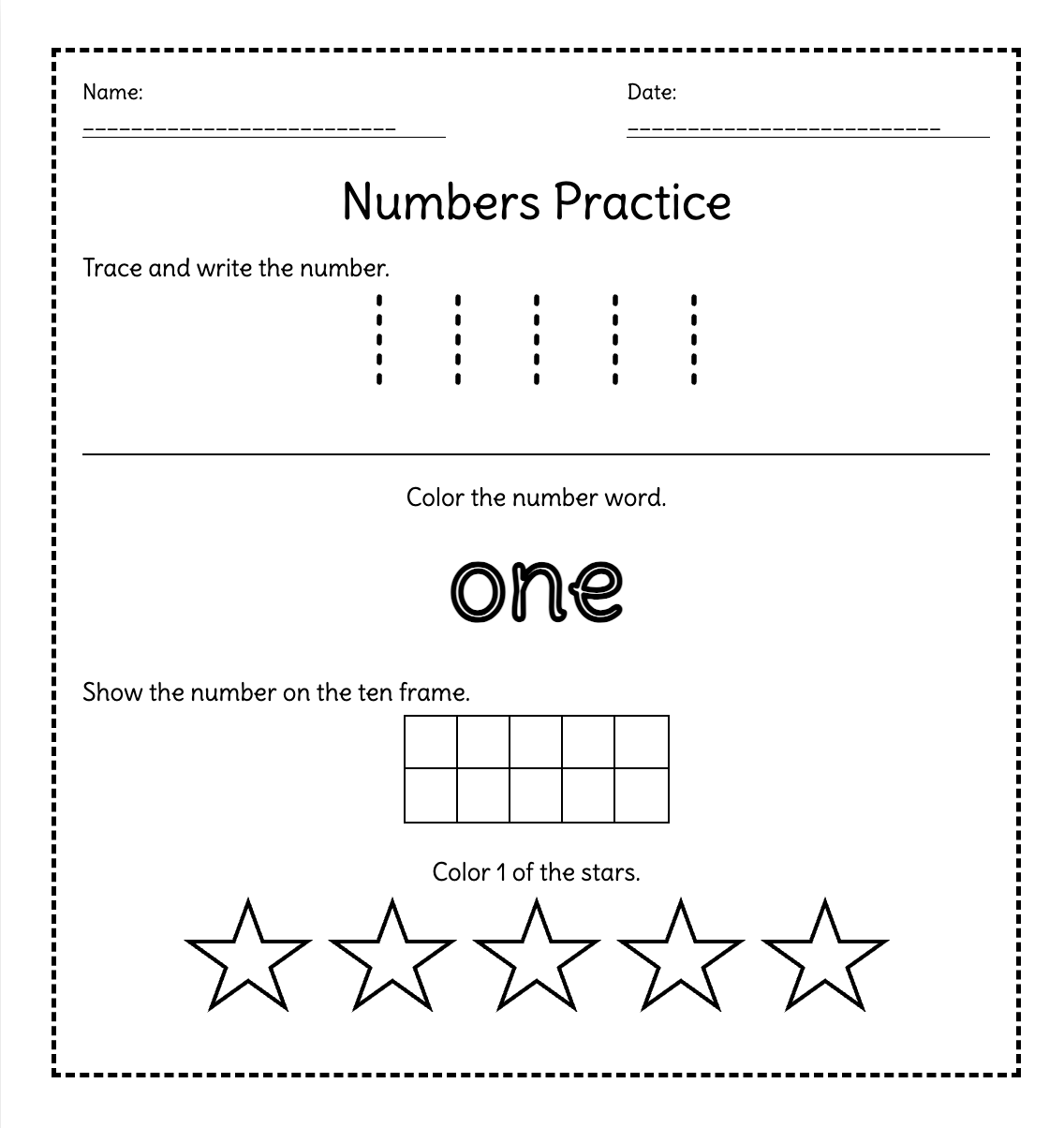 Number Writing Practice