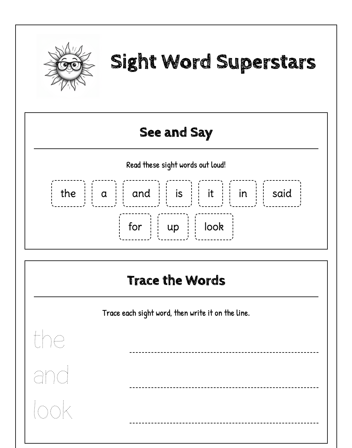 Sight Words Practice